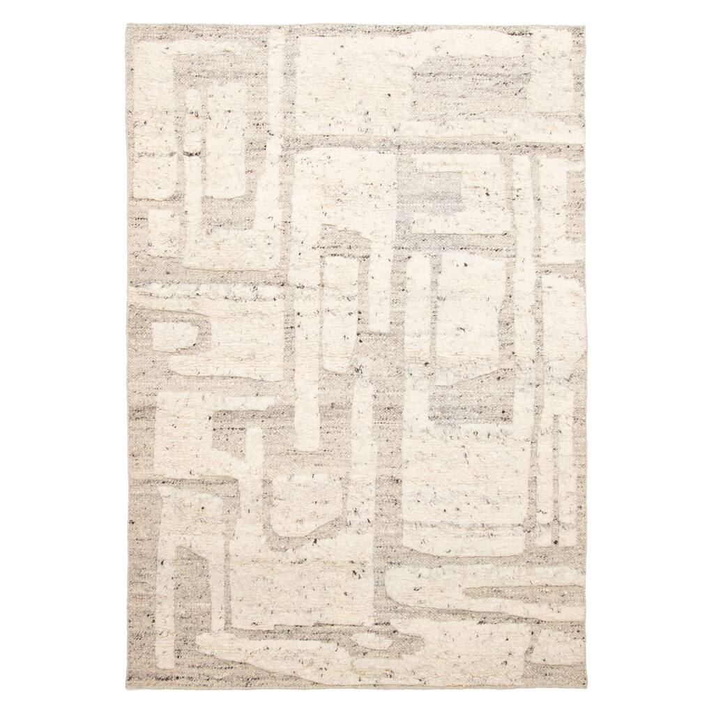 ECARPETGALLERY Hand-knotted Tangier Cream Wool Rug - 5'3 x 7'7