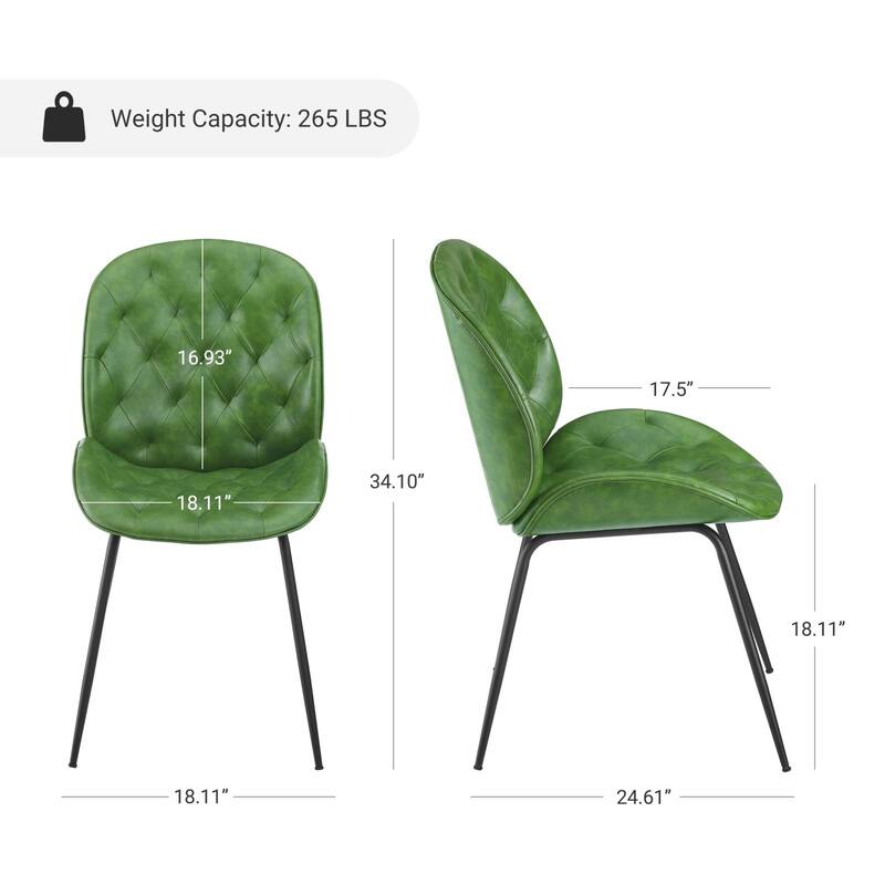 Art Leon Mid-Century Tufted Style Dining Chair in Beetle Shape Design