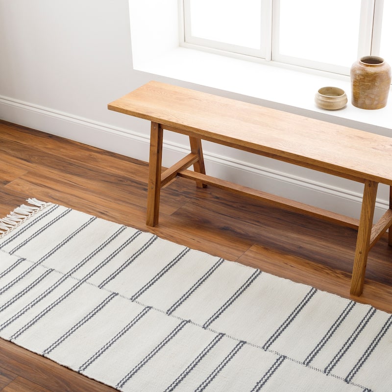 Sanford Country Area Rug - 2' 6" x 8' - Gray/Cream