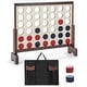 preview thumbnail 1 of 18, Costway 4-in-a-row Game Set with 42 PCS Chips & 600D Oxford Fabric - See Details Brown