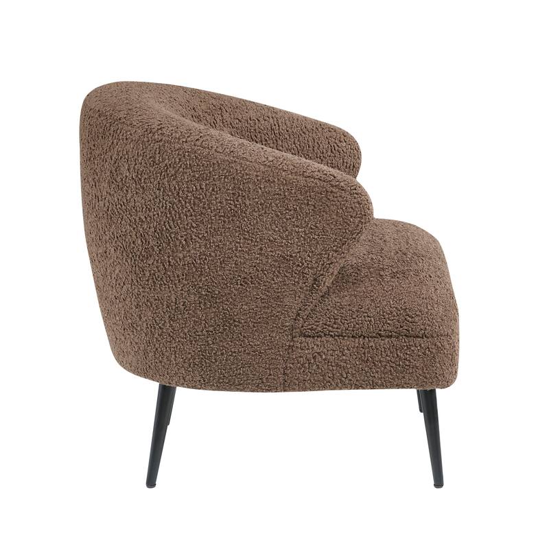 Hudson 26" Boucle Fabric Accent Chair - Black Finish Metal Legs