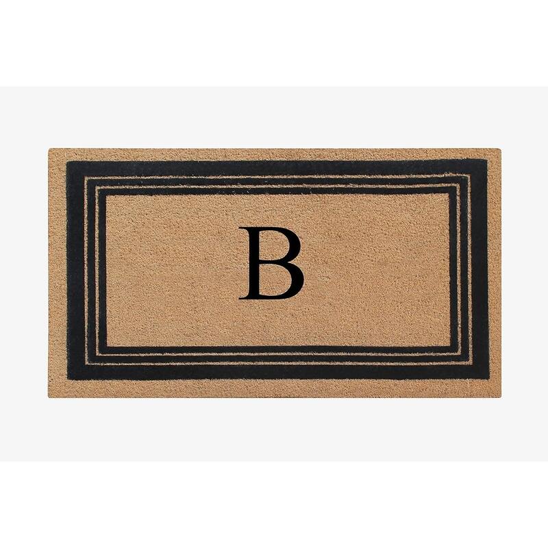 A1HC Natural Coir Monogrammed Entrance Door Mats Flock Doormat 24"X39" - B