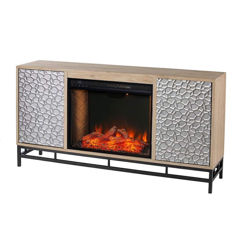 SEI Furniture Ausborne Electric Fireplace w/ Media Storage - Natural
