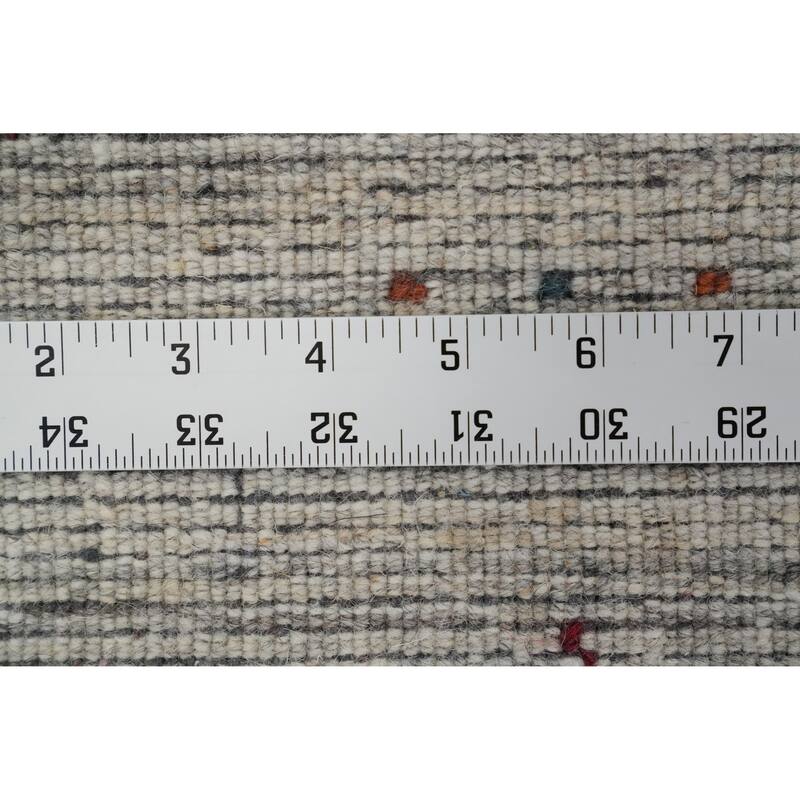 Hand Knotted Oriental 100% Wool Carpet Tribal Animal Pictorial Greys & Charcoal Gabbeh Area Rug - 7' 10'' X 4' 11''