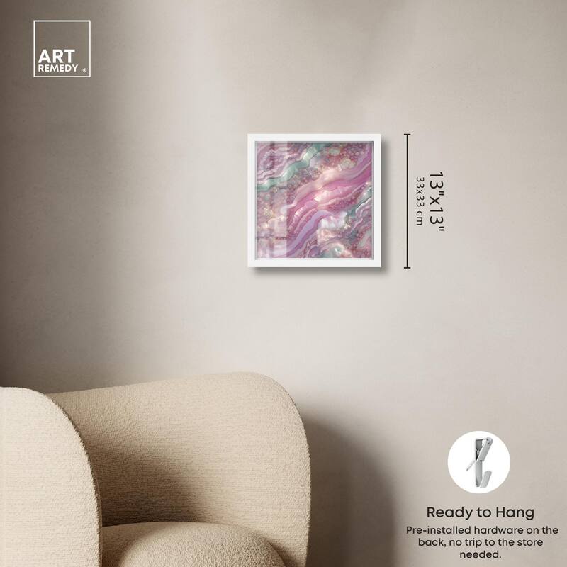 Pink and Mint Crystal I Shadowbox by Art Remedy