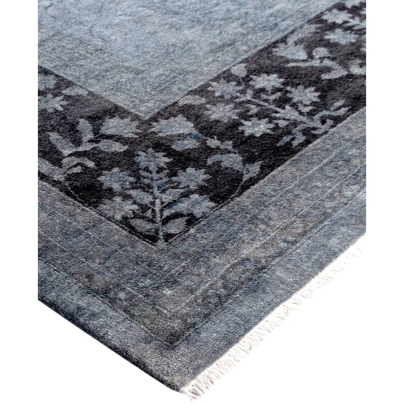 Overdyed One-of-a-Kind Hand-Knotted Area Rug - Gray - 9' 1" x 12' 3"