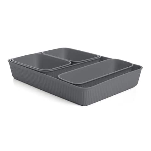 Set of 5 Ribbed Organizers