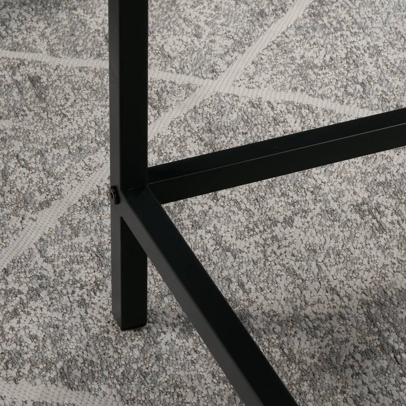 Wood Writing Desk with Adjustable Shelves, Gray