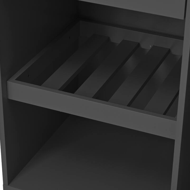 41.3 in. W Kitchen Island Rubberwood Top on 4 Wheels with 2 Drawers and Large Storage Cabinet
