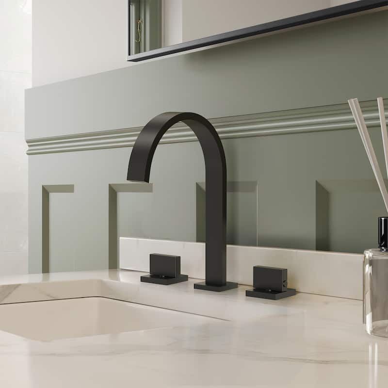Widespread Bathroom Faucet 3 Hole, 2-handle Bathroom Sink Faucet with Drain Assembly