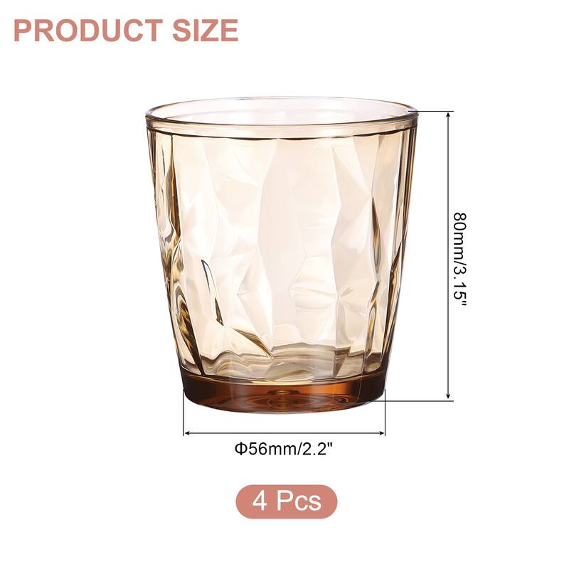Acrylic Drinking Glasses, 4Pcs Plastic Reusable Tumblers - Teal - 7oz
