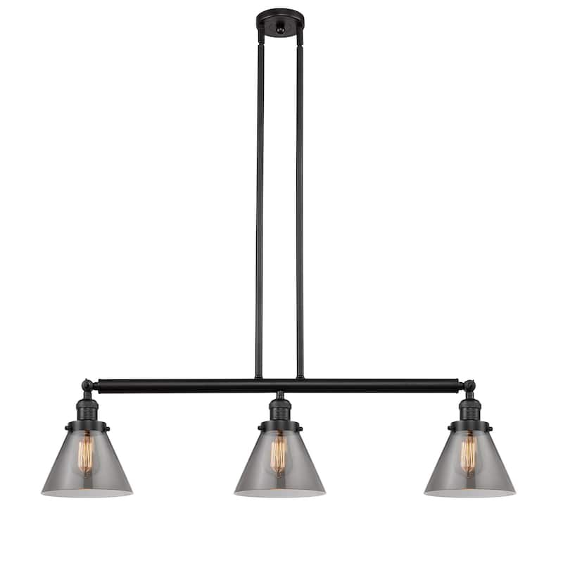 Innovations Lighting Large Cone 3 Light 40" Wide Linear Chandelier