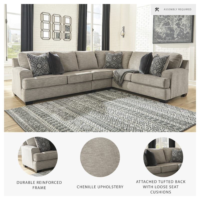 Bovarian 3-Piece Contemporary Stone Sectional