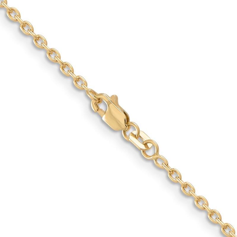 Curata 14k Yellow Gold Solid Polished 2mm Cable Chain Necklace Options: 16 18