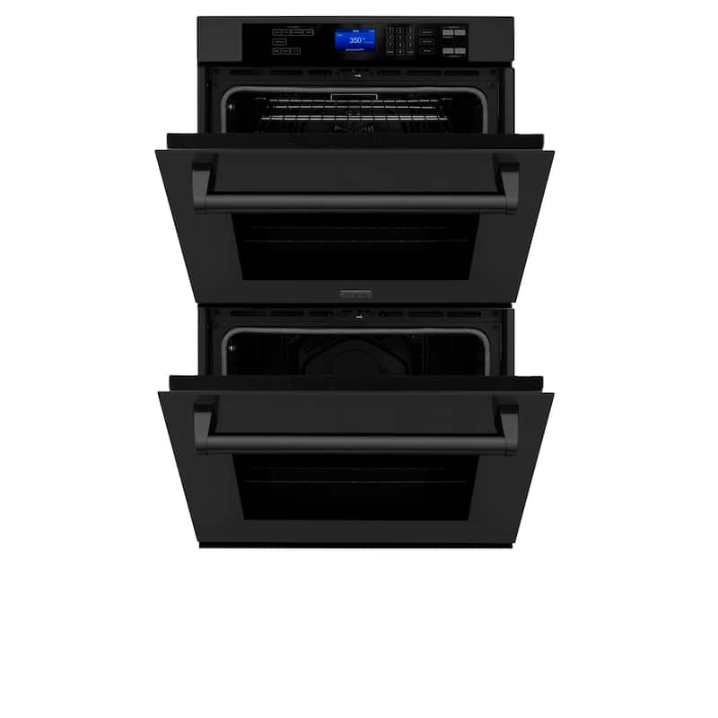 ZLINE 30" Professional Double Wall Oven with Self Clean and True Convection in Black Stainless Steel (AWD-30-BS)