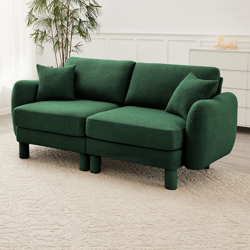 Loveseat Sofa, 78" 2-Seater Upholstered Couch Modern Sectional Couches with Shell-shaped Armrests for Living Room