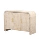 preview thumbnail 8 of 8, Retro Minimalist Curved Sideboard with Gold Handles and Adjustable Dividers (Natural Wood Wash)