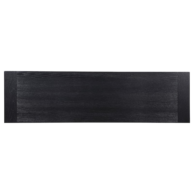 Newport Black Wood Trestle Base Dining Bench