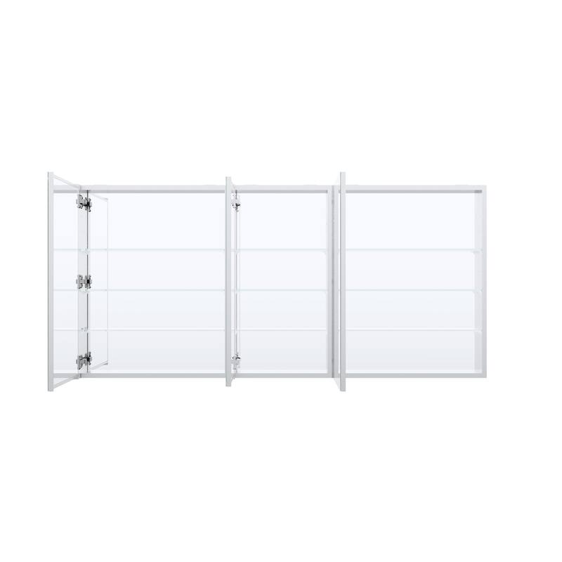 56''/64''W X 30''H Recessed Or Surface Wall Mount Bathroom Medicine Cabinet With Adjustable Glass Shelves