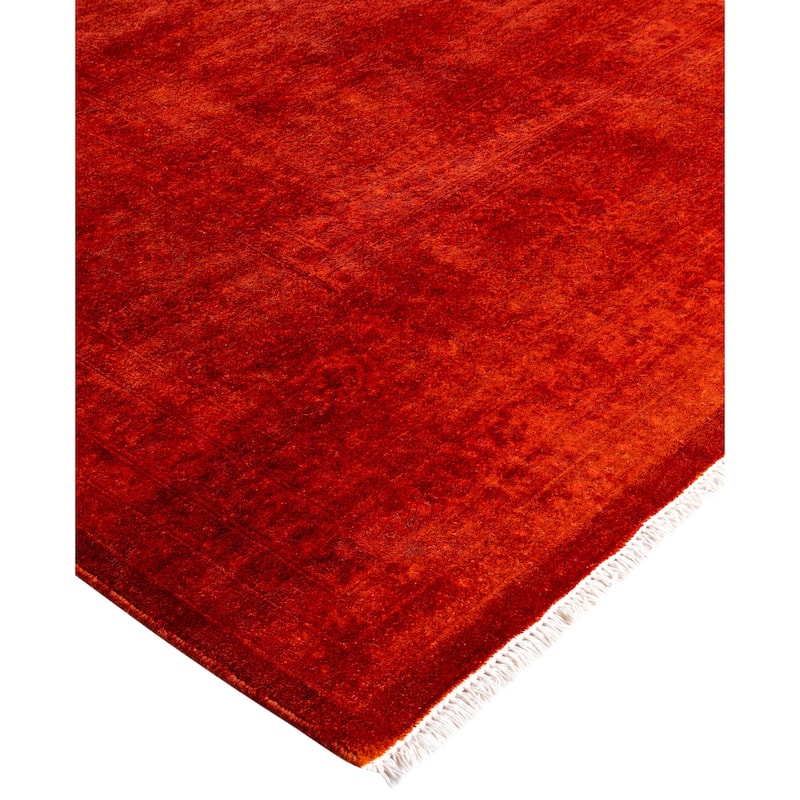 Overdyed One-of-a-Kind Hand-Knotted Area Rug - Orange - 8' 2" x 10' 1"