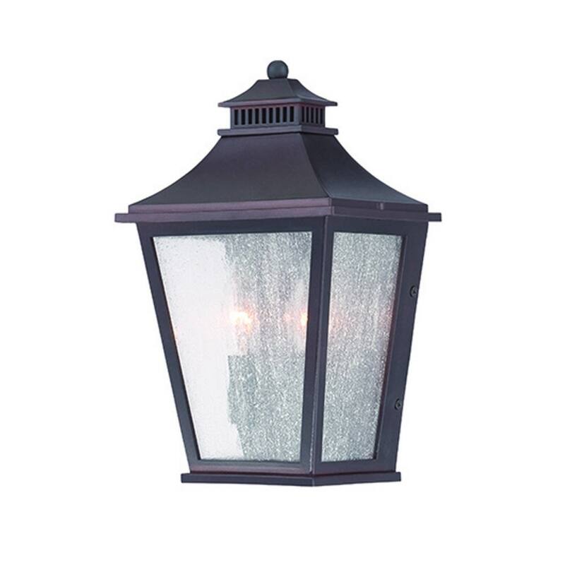 Glass LED Wall Two Light Flush Wall Mount with Steel Accents - 5.5” x 7.5” x 12” (D x W x H)