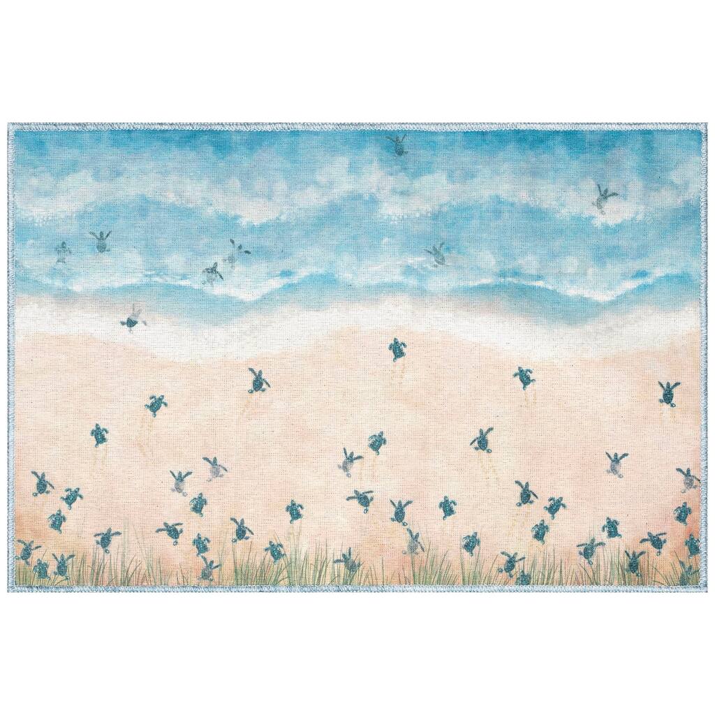 Liora Manne Impressions Seaturtle Beach Indoor/Outdoor Mat