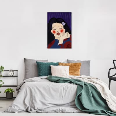 Wynwood Studio Canvas Fashion and Glam Blush on My Cheeks Purple and Dark Purple Modern & Contemporary Wall Art Canvas Print