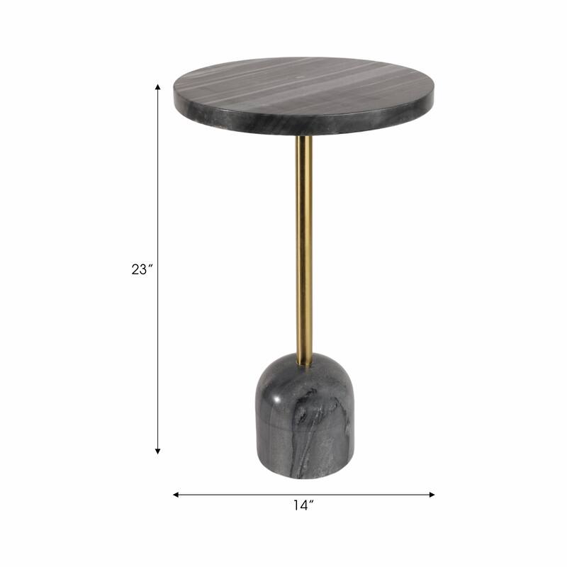 Modern Marble Top & Base Accent Table - Gray