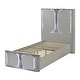 preview thumbnail 3 of 5, Furniture of America Sherri Modern Light Grey Wood Kids Platform Bed with LED on Headboard