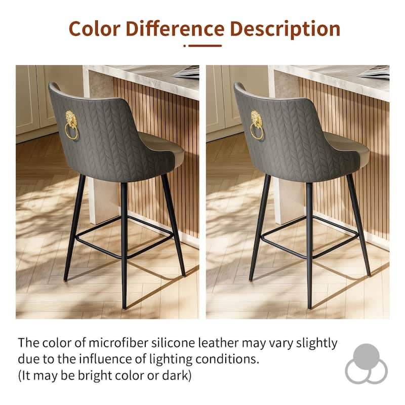 Bar Stools for Kitchen Counter Height Leather 360° Swivel Footrest