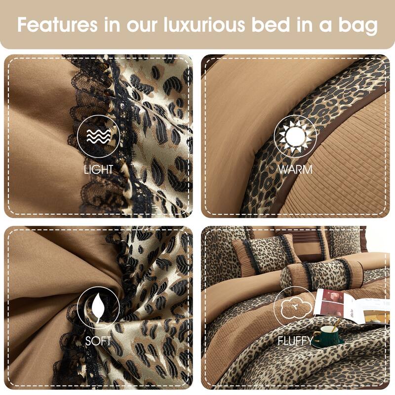 Nanshing Leopard Print 7-Piece Comforter Set