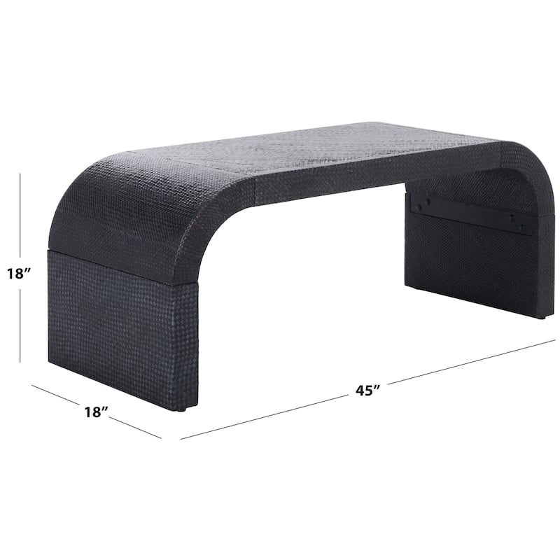 SAFAVIEH Home Pipat Curved Pandan Coffee Table, Fully Assembled - 18"W x 45"D x 18"H