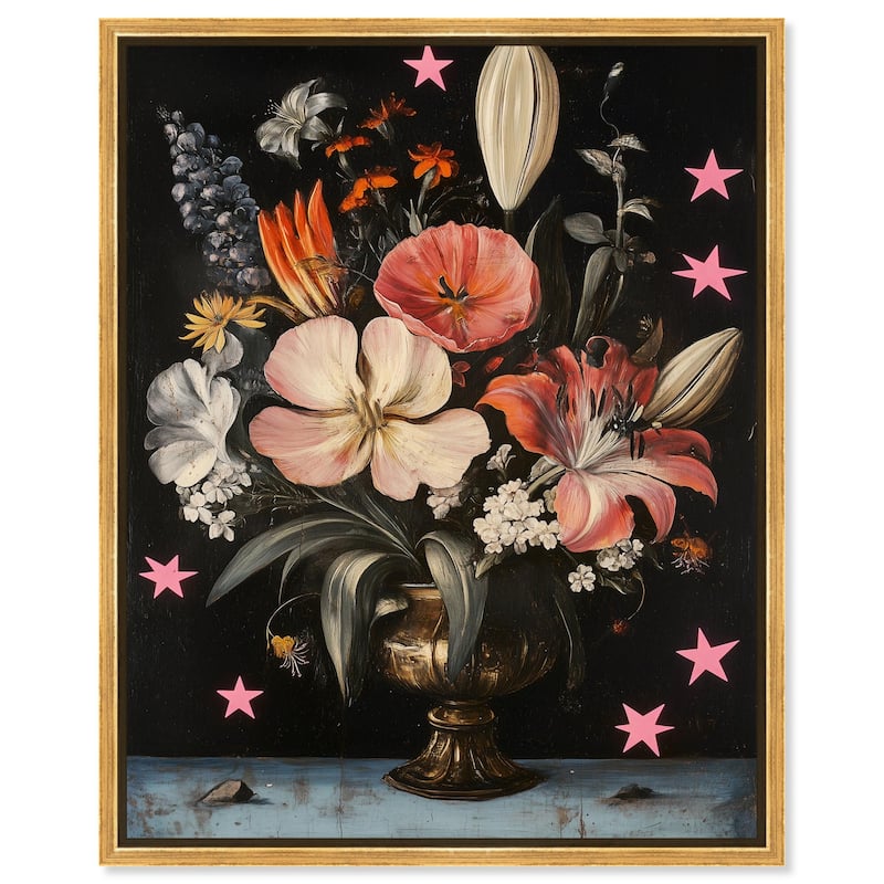TANY's Floral Universe I Canvas by Art Remedy - Gold - 20" x 24"