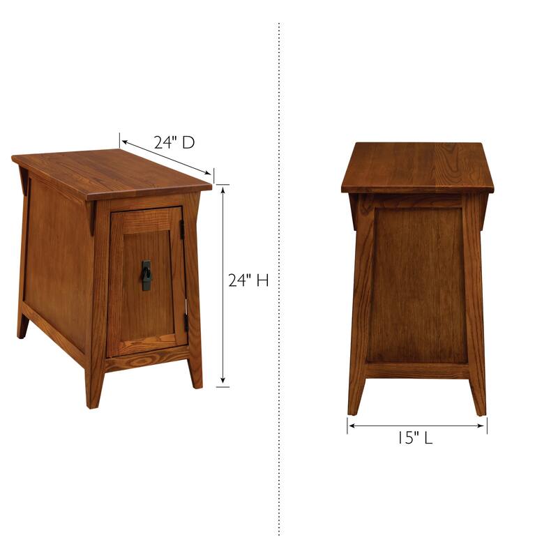 Leick Home Traditional Solid Wood Mission Cabinet End Table