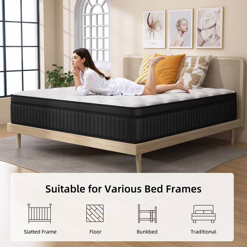 12" Medium Hybrid Mattress with Pocket Spring Motion Isolation