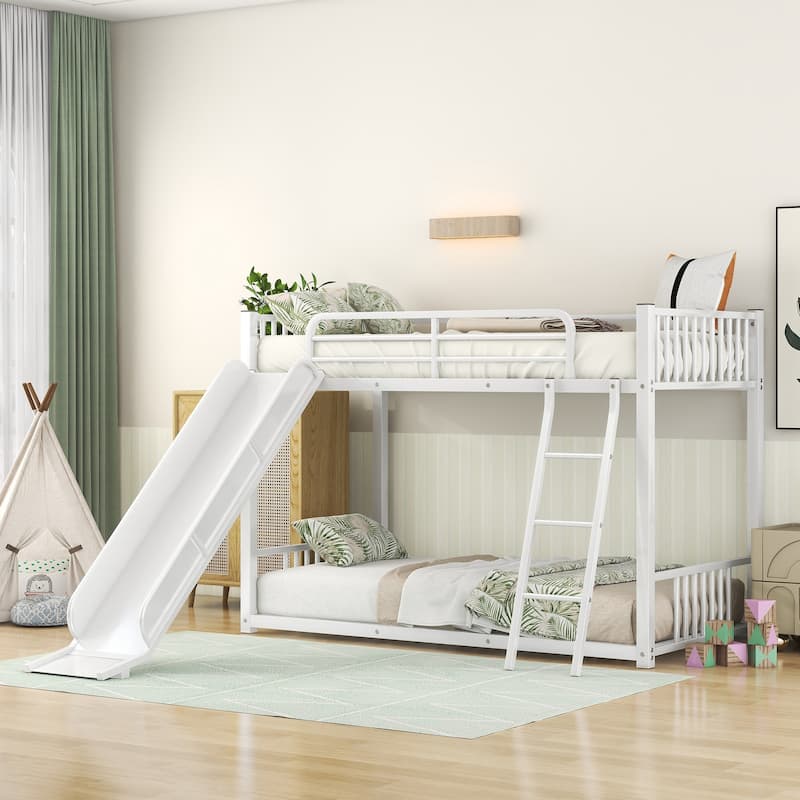 Metal Bunk Bed with Slide