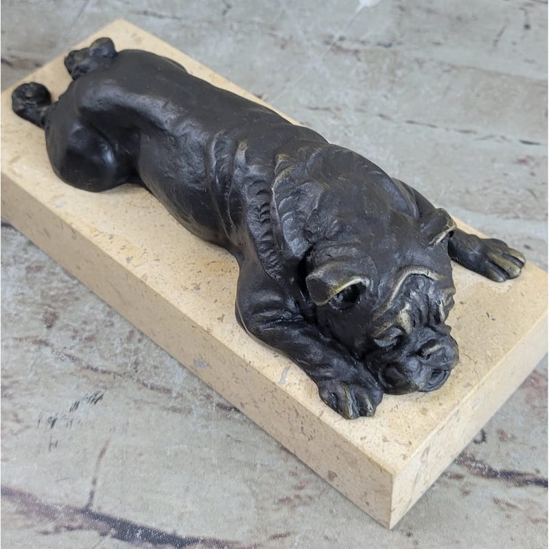 Art Deco English Imitative BullImitative dog Imitative Dog 100 Percent Solid Bronze Sculpture Statue Home Decor