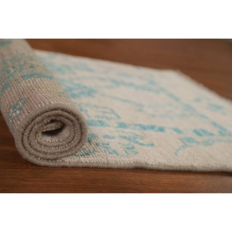 Vegetable Dye Oriental Oushak Turkish Rug Hand-knotted Wool Carpet - 2'0" x 3'10"