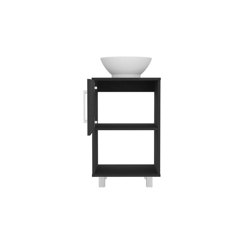 Modern Bathroom Vanity Cabinet with Four Legs, FSC Certified, and Open Shelf - 17.71in L
