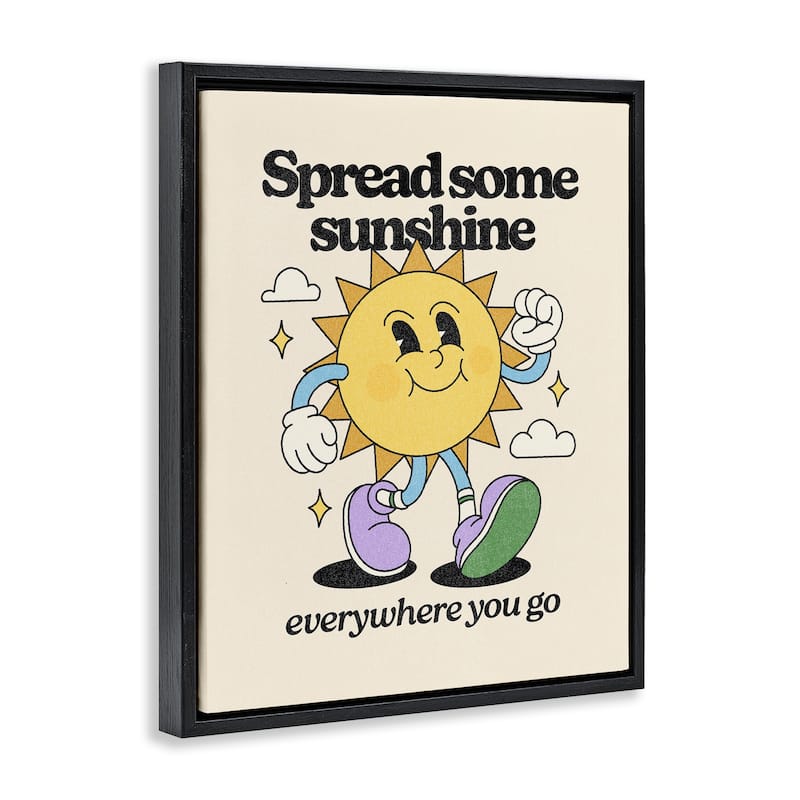 Stupell Retro Spread Some Sunshine Framed Floater Canvas Wall Art Design By Victoria Barnes