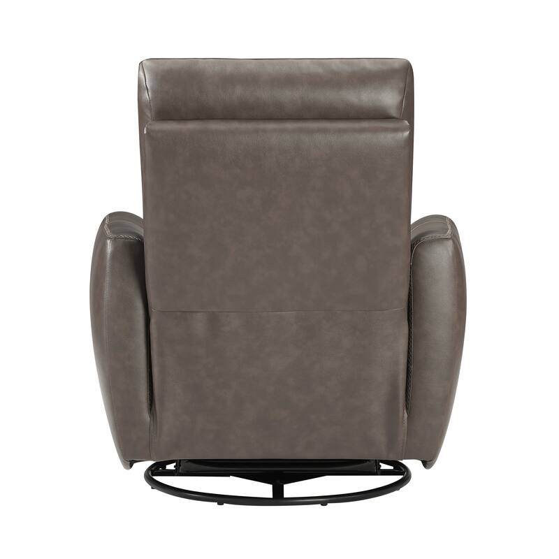 Cillian 35.5" Leather Swivel Glider Recliner - 360-Degree Metal Swivel