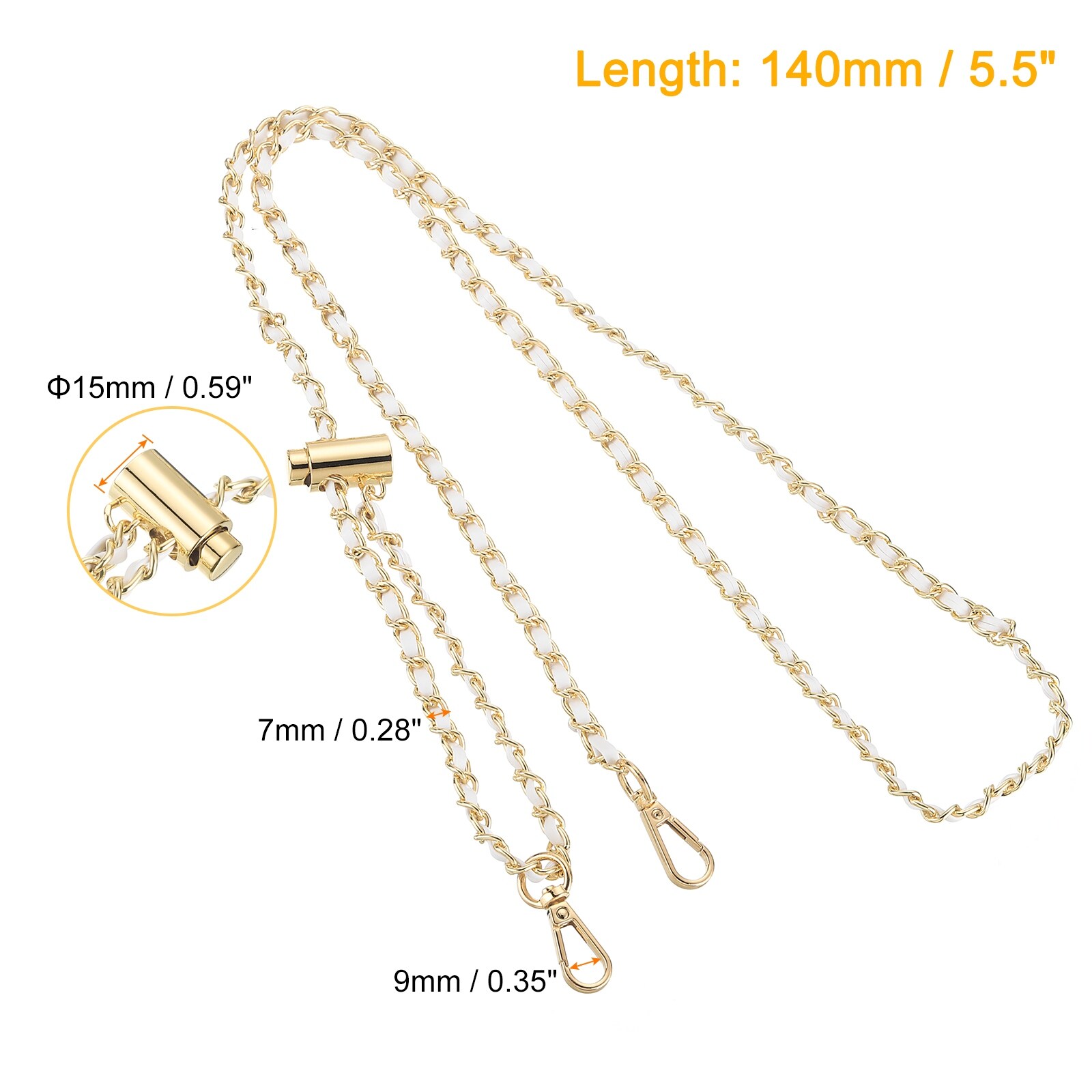 Purse Chain Strap, Adjustable Strap Replacement Crossbody Chain Strap Handbag Chain for DIY Wallet Clutch Bag - 55 Inch