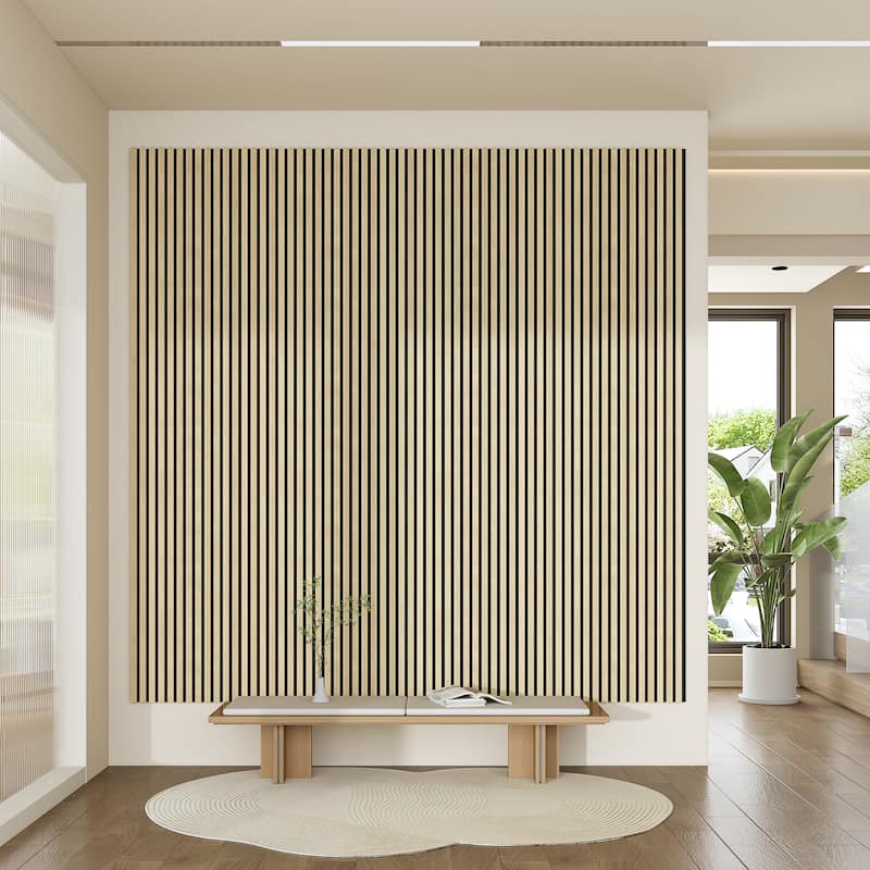 Acoustic Soundproof Slat Wall Panels 3D Decorative Wall Paneling