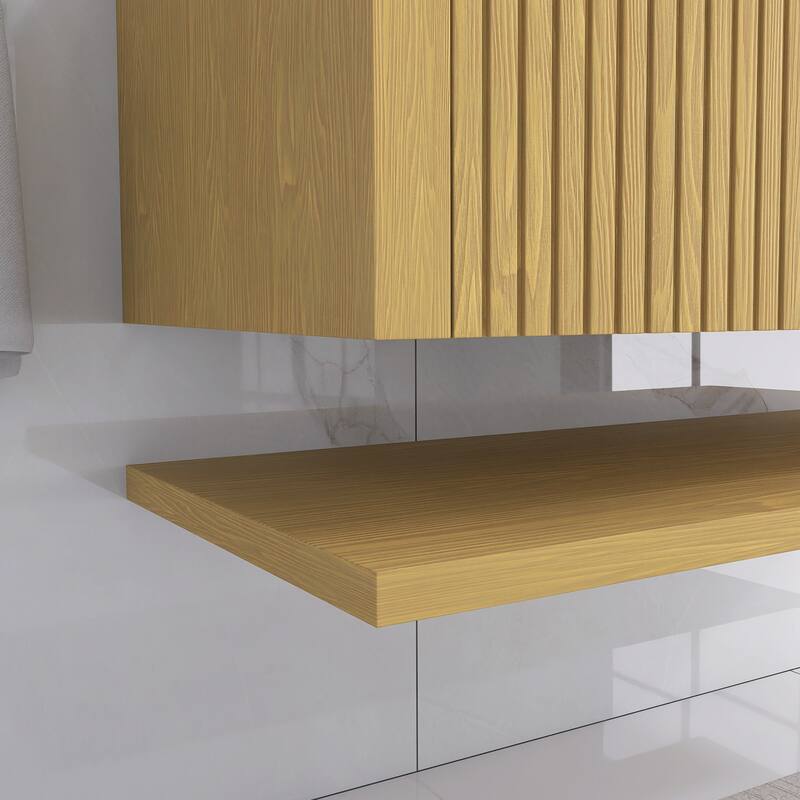 48" Wall-Mounted Bathroom Vanity with Ceramic Sink - 47.64'' x 18.9'' x 20.2''