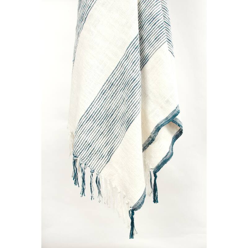 Rizzy Home Boho Stripe Woven Textured Cotton Throw