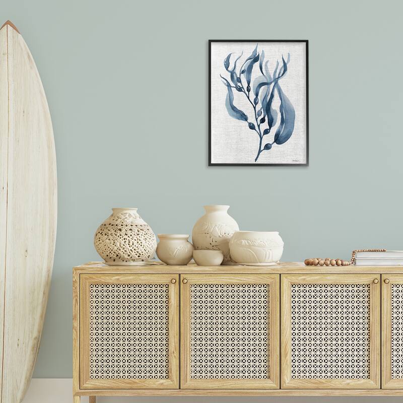 Stupell Delicate Waving Herb Leaves Framed Giclee Art Design By Carol Robinson