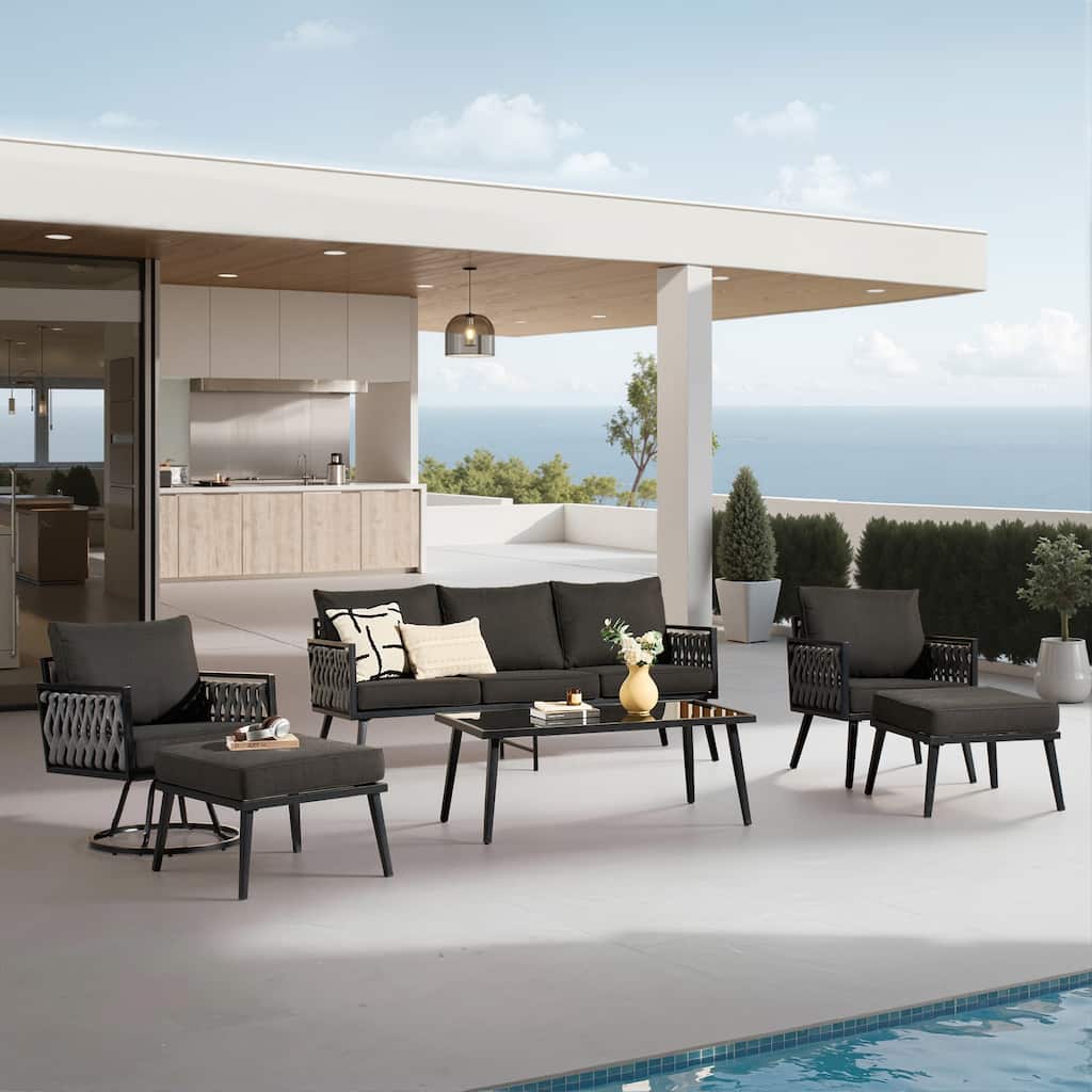 XIZZI 6-Piece Outdoor Furniture Patio Conversation Set