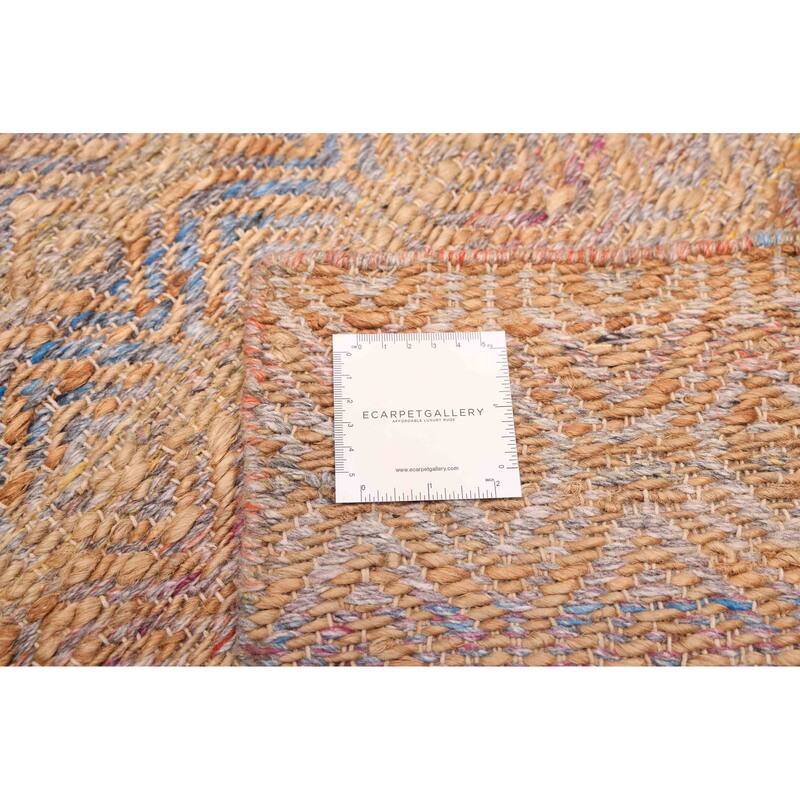 ECARPETGALLERY Flat-Weave Palas Denizli Tan Jute Kilim - 5'3 x 7'7