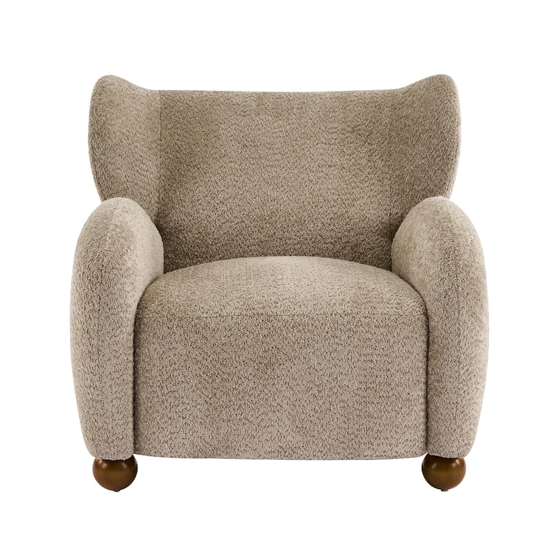 Christopher Knight Home - Wingback Modern Upholstered Club Chair with Wooden Legs