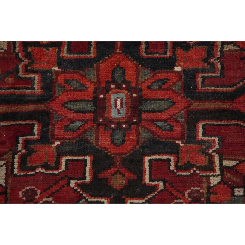 Hand Knotted Oriental 100% Wool Carpet Traditional Medallion Red Heriz Area Rug - 11' 6'' X 8' 3''